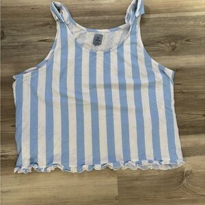 Jane and Bleecker Blue and White Striped Blouse